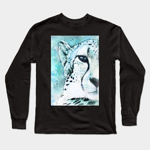 Frosty Cheetah Long Sleeve T-Shirt by TortillaChief